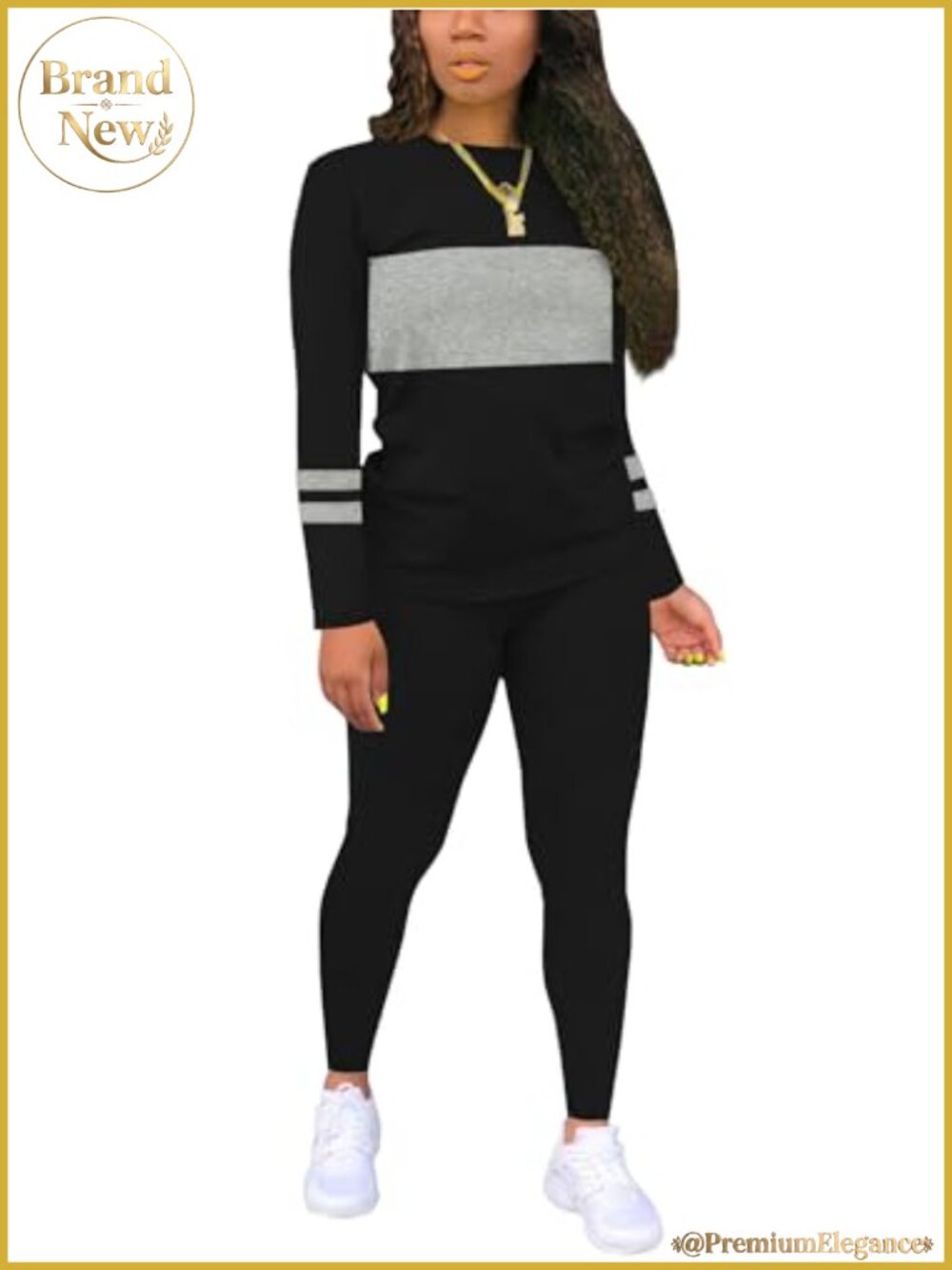 Women 2 Piece Sweatsuit Set Long Sleeve Bodycon Top Pants Polyester Spandex
